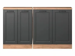 Vicco Armario de cocina para techo inclinado antracita casa de campo 140x46x81.6 r-line