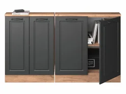 Vicco Armario de cocina para techo inclinado antracita casa de campo 140x46x81.6 r-line