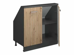 Armario de cocina para techo inclinado roble artesanal 80x46x81.6 r-line Armario Para Buhardilla