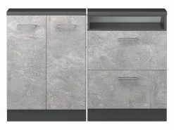 Vicco Armario de cocina para techo inclinado hormigón 120x46x81.6 r-line