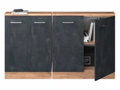 Online Vicco Armario de cocina para techo inclinado hormigón 140x46x81.6 r-line Negro