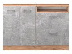 Vicco Armario de cocina para techo inclinado hormigón 120x46x81.6 r-line