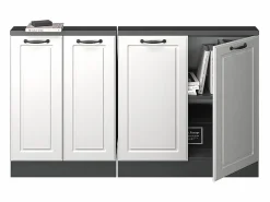 Best Vicco Armario de cocina para techo inclinado blanco casa de campo 140x46x81.6 r-line Blanco roto