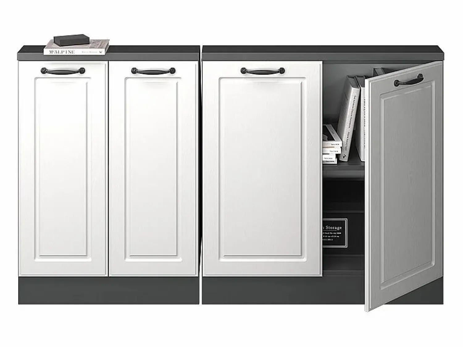 Best Vicco Armario de cocina para techo inclinado blanco casa de campo 140x46x81.6 r-line Blanco roto