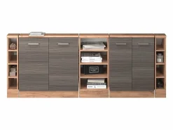 Vicco Armario de cocina para techo inclinado gris noble 210x46x81.6 r-line
