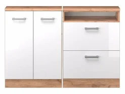 Vicco Armario de cocina para techo inclinado alto brillo 120x46x81.6 r-line