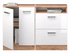 Vicco Armario de cocina para techo inclinado alto brillo 120x46x81.6 r-line