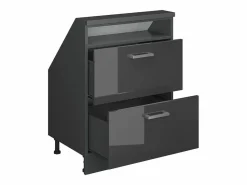 Hot Armario de cocina para techo inclinado antracita alto brillo 60x46x81.6 r-line Armario Para Buhardilla