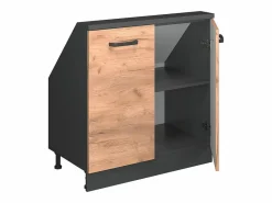 Outlet Vicco Armario de cocina para techo inclinado roble dorado 80x46x81.6 r-line Color natural oscuro
