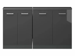 Discount Armario de cocina para techo inclinado antracita alto brillo 140x46x81.6 r-line Armario Para Buhardilla