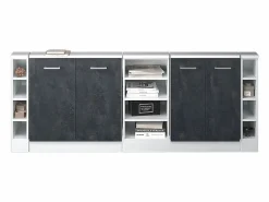 Vicco Armario de cocina para techo inclinado hormigón 210x46x81.6 r-line