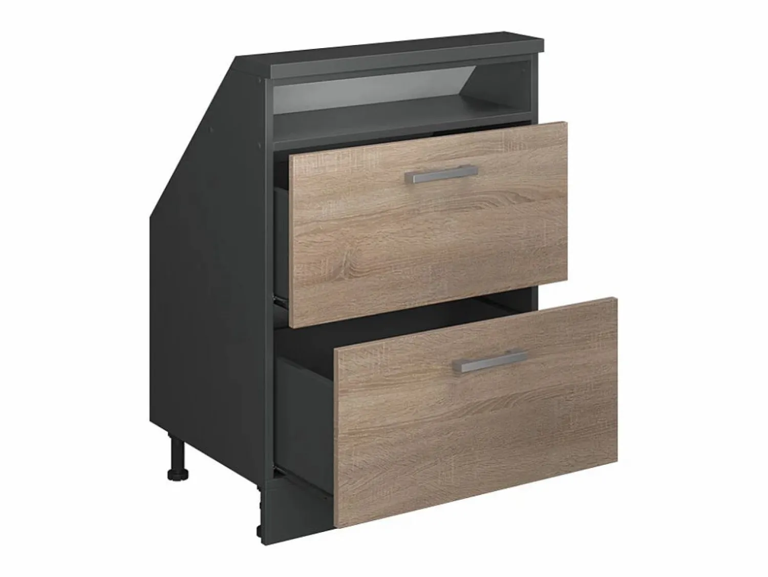 New Vicco Armario de cocina para techo inclinado sonoma 60x46x81.6 r-line Color natural claro