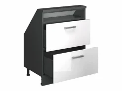Vicco Armario de cocina para techo inclinado alto brillo 60x46x81.6 r-line
