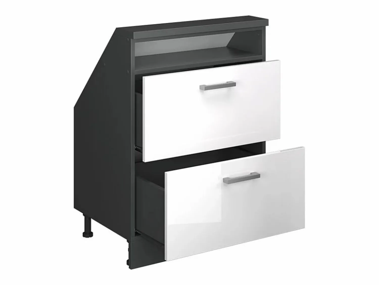 Vicco Armario de cocina para techo inclinado alto brillo 60x46x81.6 r-line