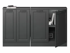 Vicco Armario de cocina para techo inclinado antracita casa de campo 140x46x81.6 r-line