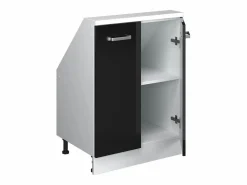 Outlet Vicco Armario de cocina para techo inclinado brillo intenso 60x46x81.6 r-line Negro