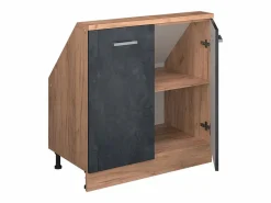 Outlet Armario de cocina para techo inclinado hormigón 80x46x81.6 r-line Armario Para Buhardilla