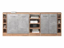 Vicco Armario de cocina para techo inclinado hormigón 210x46x81.6 r-line