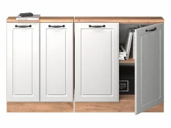 Online Vicco Armario de cocina para techo inclinado blanco casa de campo 140x46x81.6 r-line Blanco roto