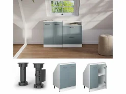 Online Armario de cocina para techo inclinado gris ado 60x46x81.6 r-line Armario Para Buhardilla