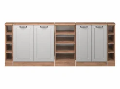 Hot Vicco Armario de cocina para techo inclinado blanco casa de campo 210x46x81.6 r-line Blanco roto