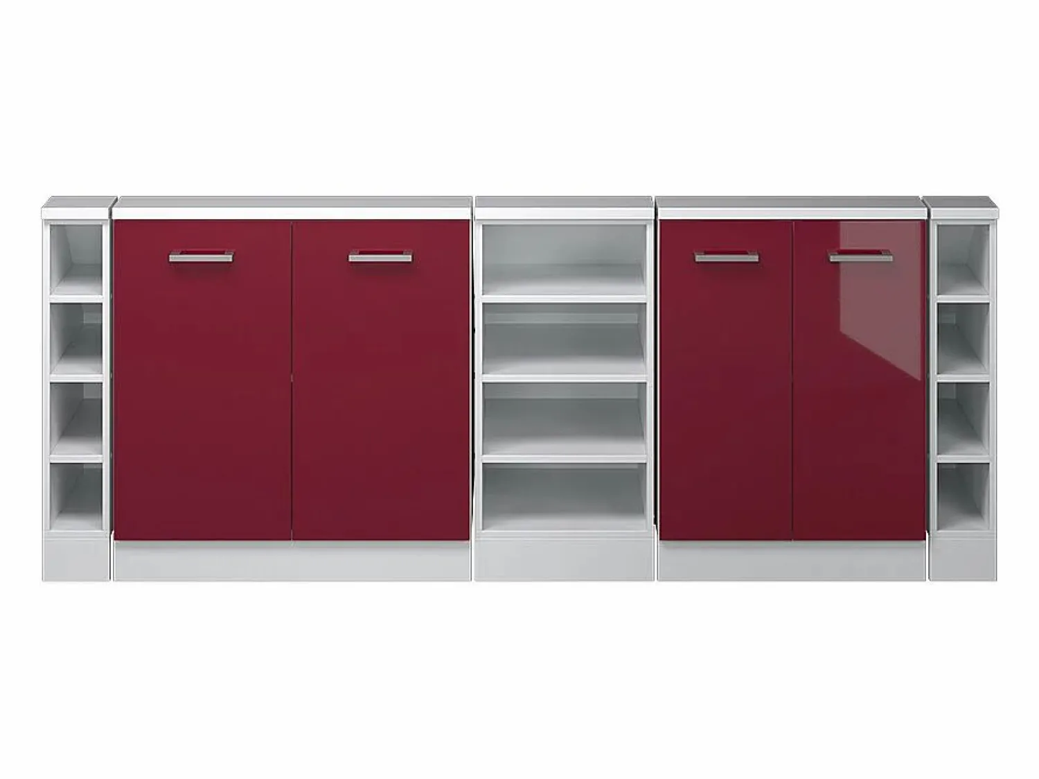 Outlet Armario de cocina para techo inclinado brillo intenso/blanco 210x46x81.6 r-line Armario Para Buhardilla