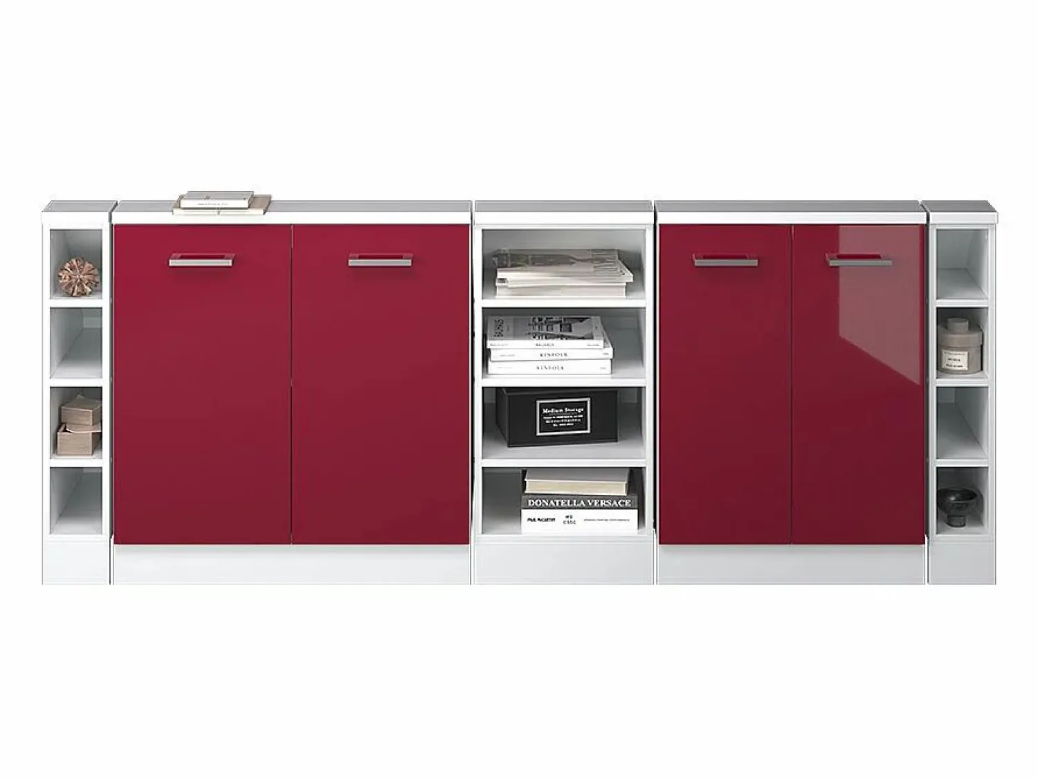 Outlet Armario de cocina para techo inclinado brillo intenso/blanco 210x46x81.6 r-line Armario Para Buhardilla