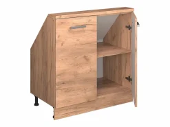 Vicco Armario de cocina para techo inclinado roble dorado 80x46x81.6 r-line Color natural oscuro