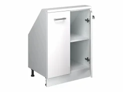 Best Vicco Armario de cocina para techo inclinado alto brillo 60x46x81.6 r-line Blanco