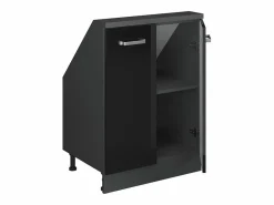 Clearance Armario de cocina para techo inclinado brillo intenso 60x46x81.6 r-line Armario Para Buhardilla