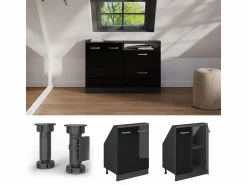 Clearance Armario de cocina para techo inclinado brillo intenso 60x46x81.6 r-line Armario Para Buhardilla