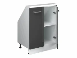 Online Armario de cocina para techo inclinado antracita alto brillo 60x46x81.6 r-line Armario Para Buhardilla