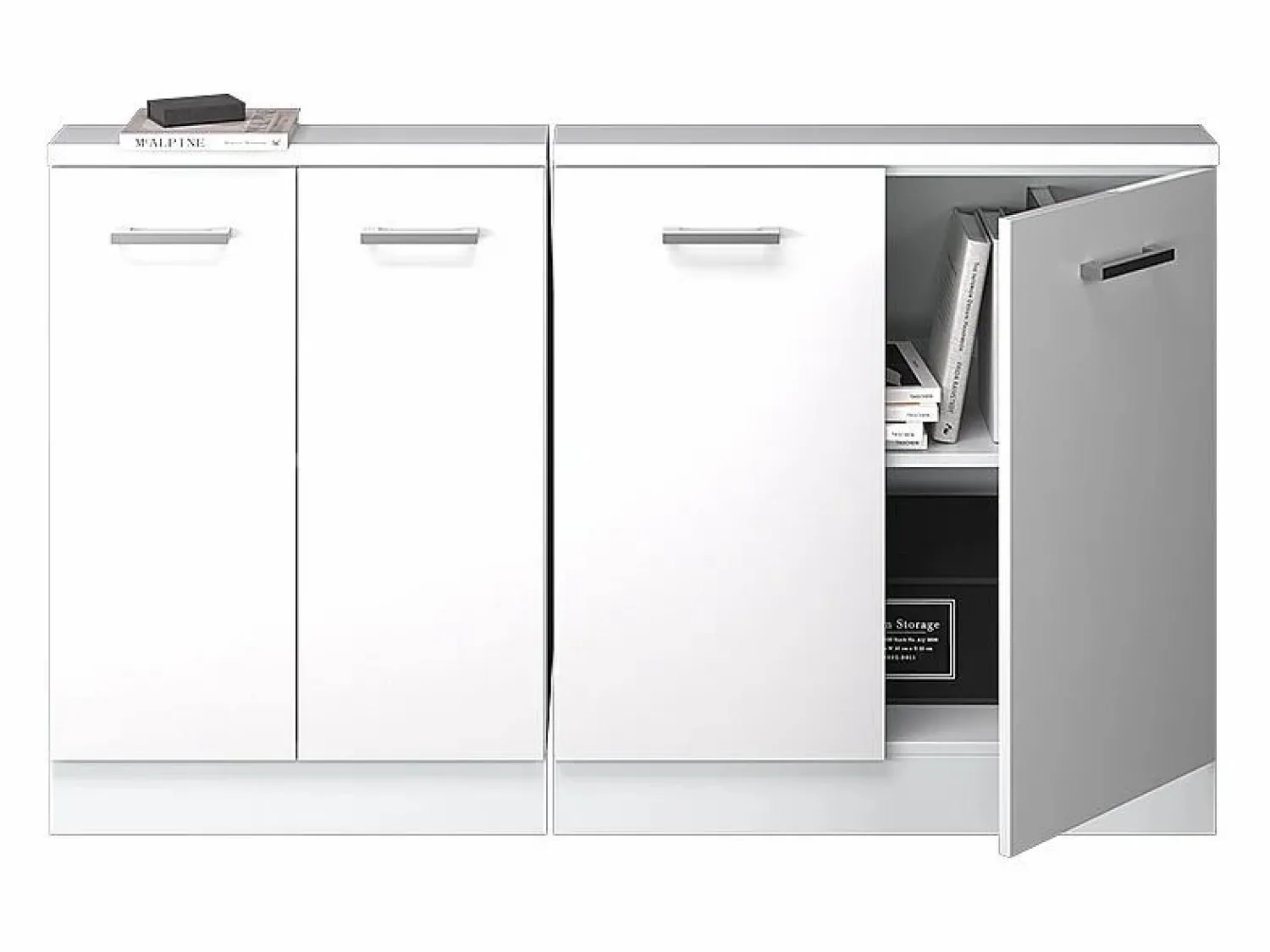 New Armario de cocina para techo inclinado alto brillo 140x46x81.6 r-line Armario Para Buhardilla