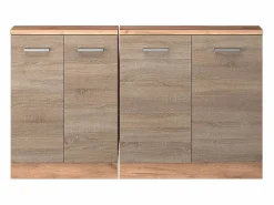 New Vicco Armario de cocina para techo inclinado sonoma 140x46x81.6 r-line Color natural claro