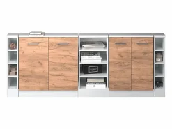Clearance Vicco Armario de cocina para techo inclinado roble dorado 210x46x81.6 r-line Color natural oscuro