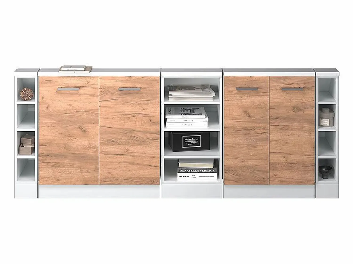 Clearance Vicco Armario de cocina para techo inclinado roble dorado 210x46x81.6 r-line Color natural oscuro