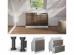 Discount Vicco Armario de cocina para techo inclinado gris noble 60x46x81.6 r-line Gris claro