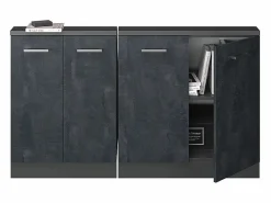 Vicco Armario de cocina para techo inclinado hormigón 140x46x81.6 r-line