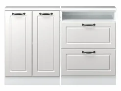 Sale Armario de cocina para techo inclinado blanco casa de campo 120x46x81.6 r-line Armario Para Buhardilla