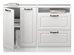 Sale Armario de cocina para techo inclinado blanco casa de campo 120x46x81.6 r-line Armario Para Buhardilla