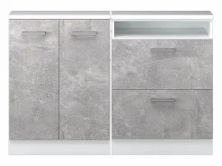 Best Armario de cocina para techo inclinado hormigón 120x46x81.6 r-line Armario Para Buhardilla