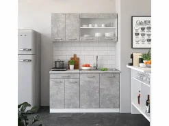 Best Armario de cocina para techo inclinado hormigón 120x46x81.6 r-line Armario Para Buhardilla