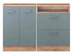 New Vicco Armario de cocina para techo inclinado gris ado 120x46x81.6 r-line Azul