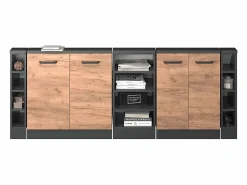 Clearance Vicco Armario de cocina para techo inclinado roble dorado 210x46x81.6 r-line Color natural oscuro