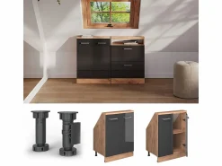Best Armario de cocina para techo inclinado antracita alto brillo 60x46x81.6 r-line Armario Para Buhardilla