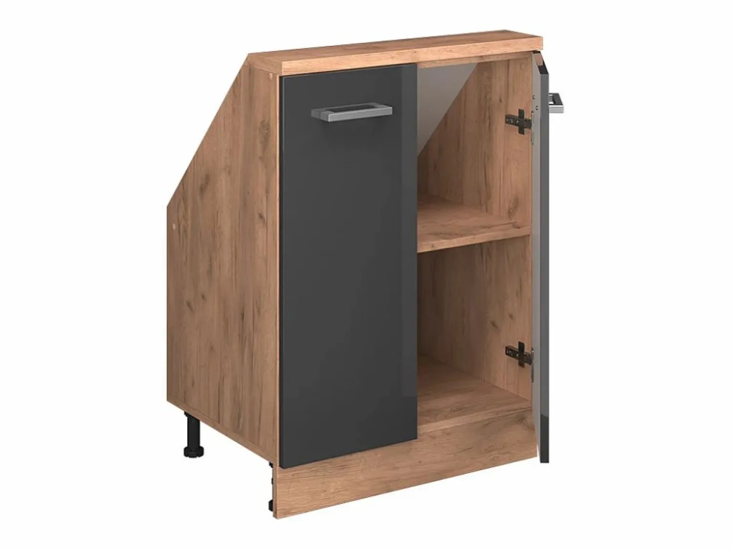 Best Armario de cocina para techo inclinado antracita alto brillo 60x46x81.6 r-line Armario Para Buhardilla