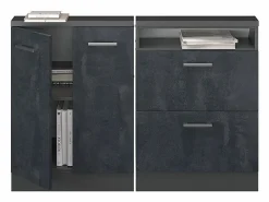 Best Armario de cocina para techo inclinado hormigón 120x46x81.6 r-line Armario Para Buhardilla