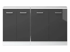 Vicco Armario de cocina para techo inclinado antracita alto brillo 140x46x81.6 r-line