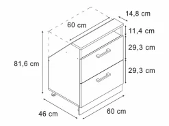 Hot Armario de cocina para techo inclinado gris noble 60x46x81.6 r-line Armario Para Buhardilla