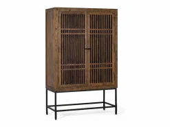 Best Armario de dos puertas fabricado en madera de acacia y patas de metal Armario